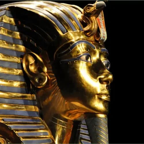 la maschera dorata di Tutankhamon, tesori di tutankhamon